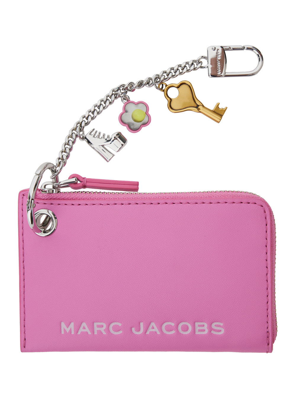 Marc Jacobs Women 'The Coin Purse Charm' Pink Keychain With Logo Lettering On The Front And Charm Embellishments In Grained Leather Woman MARC JACOBS