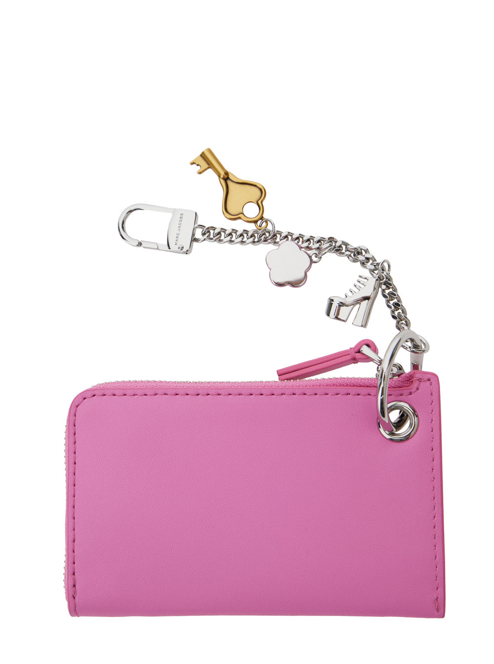 Marc Jacobs Women 'The Coin Purse Charm' Pink Keychain With Logo Lettering On The Front And Charm Embellishments In Grained Leather Woman MARC JACOBS