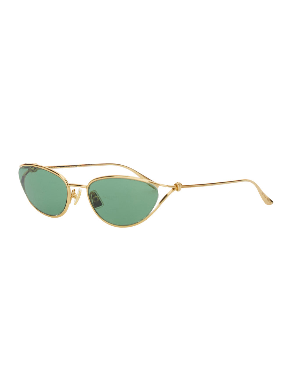 Bottega Veneta Women Green Sunglasses With Cat-Eye Design And Knot Detail On The Temples In Metal Woman BOTTEGA VENETA