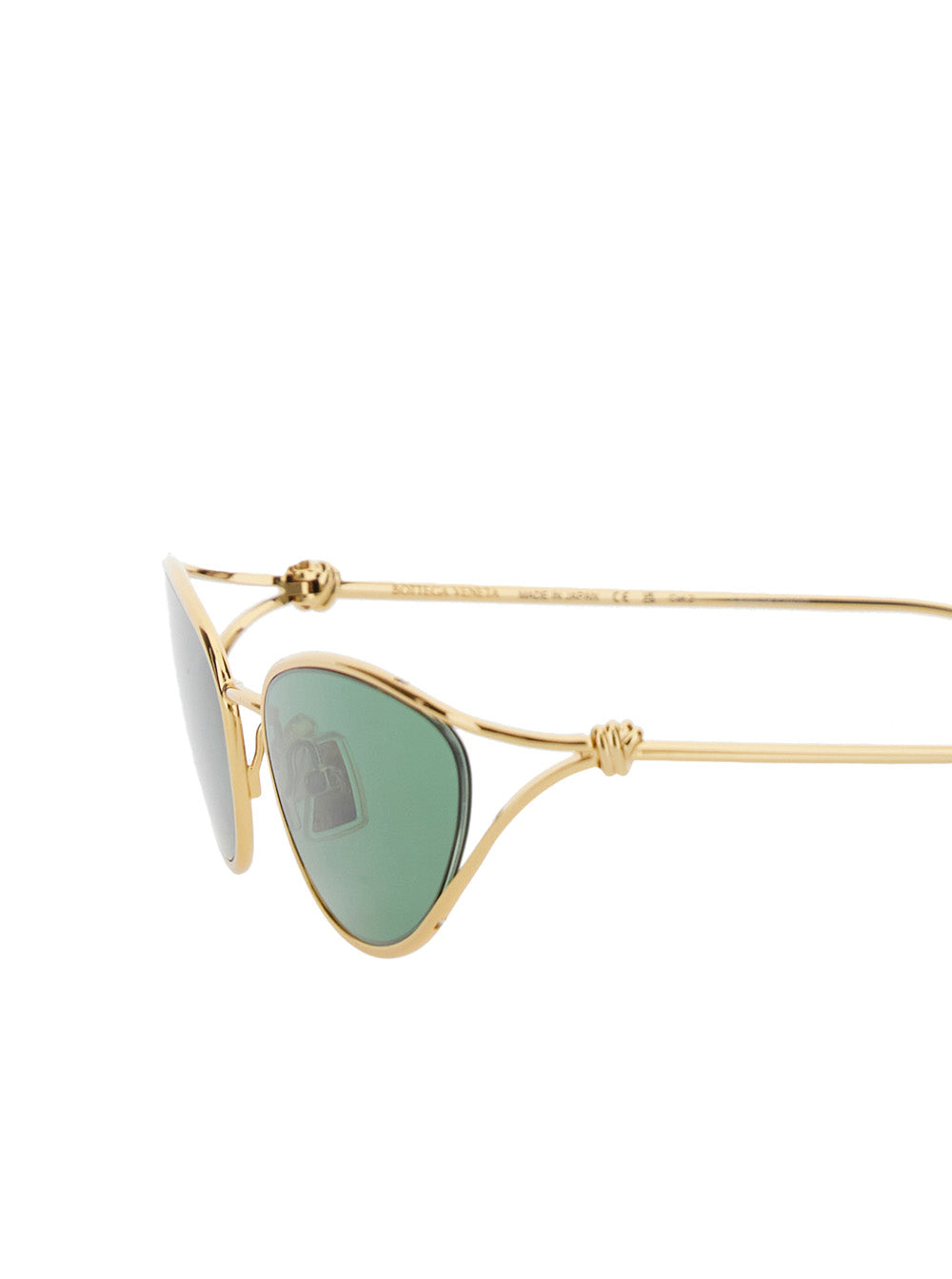 Bottega Veneta Women Green Sunglasses With Cat-Eye Design And Knot Detail On The Temples In Metal Woman BOTTEGA VENETA