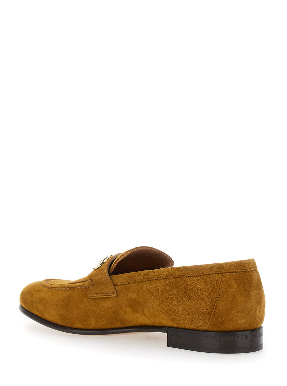 Ferragamo Women Brown Loafers With Almond Toe And Gancini Detail On The Front In Suede Woman FERRAGAMO