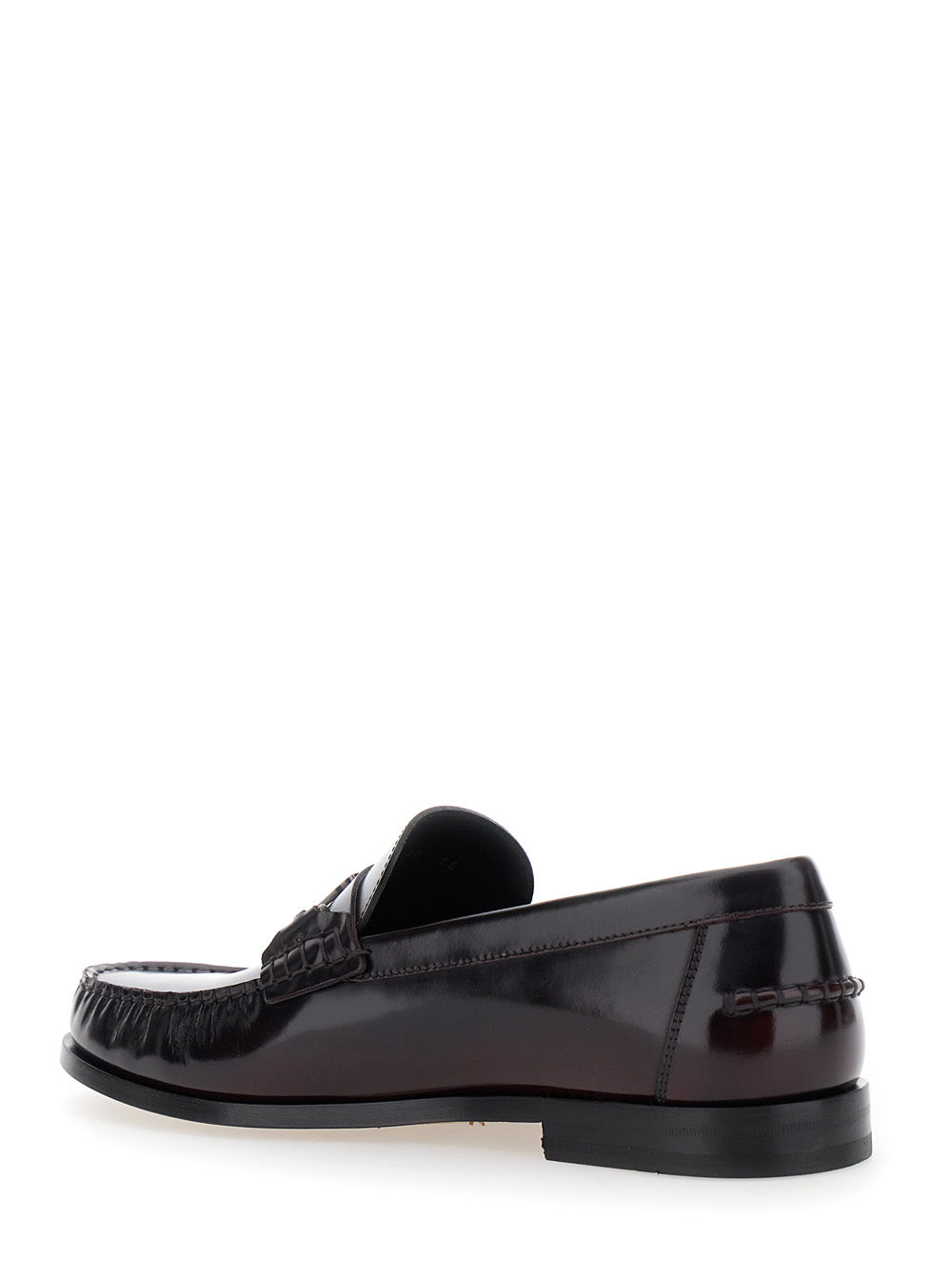 Ferragamo Men 'Harry' Dark Burgundy Loafers With Almond Toe And Logo Plaque Detail In Leather Man FERRAGAMO