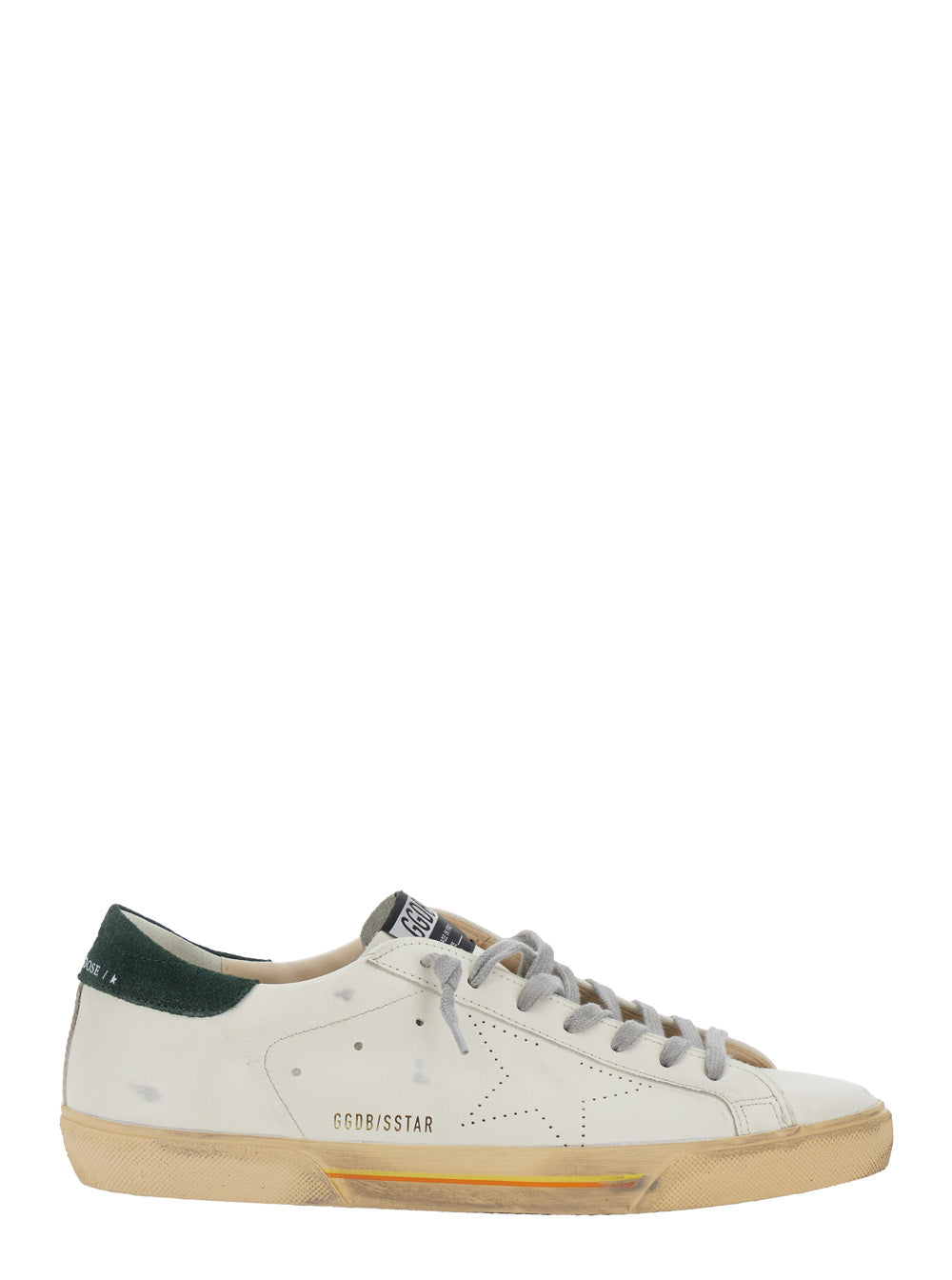 Golden Goose Men 'Superstar' White Low Top Sneakers With Contrasting Heel And Logo Patch On The Tongue In Leather Man GOLDEN GOOSE