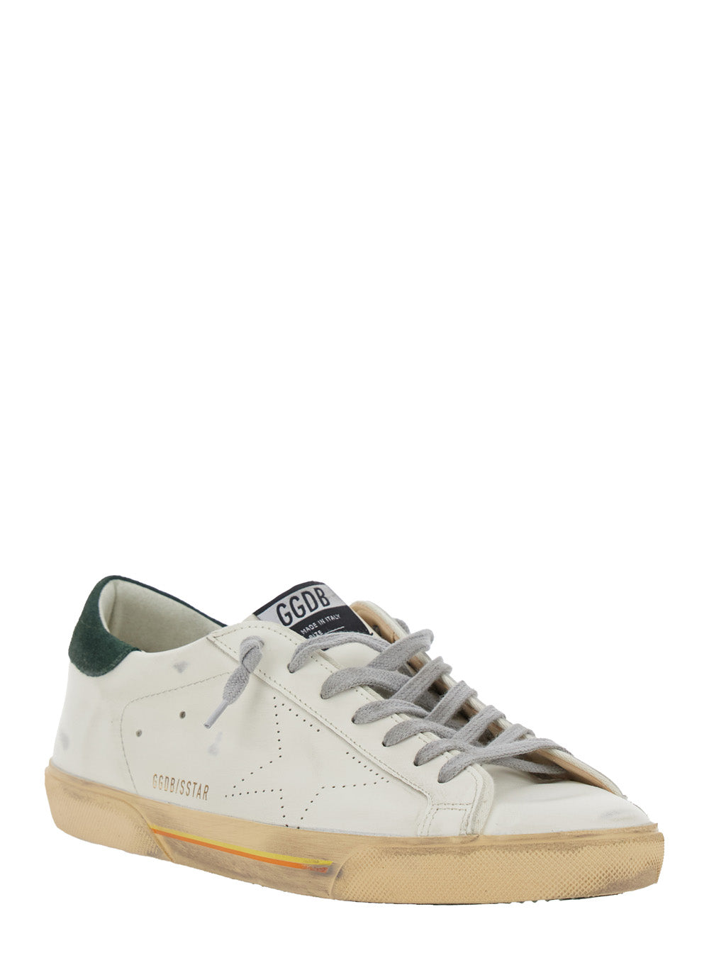 Golden Goose Men 'Superstar' White Low Top Sneakers With Contrasting Heel And Logo Patch On The Tongue In Leather Man GOLDEN GOOSE