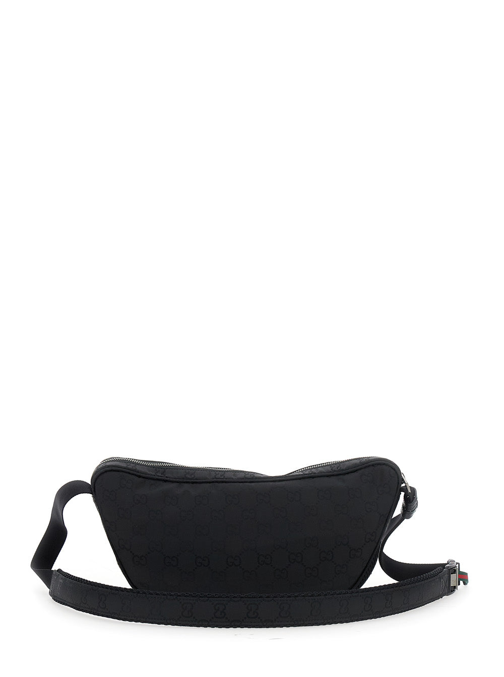 Gucci Men Black Pouch With Adjustable Waist Strap And Logo Lettering On The Front In Gg Canvas Man GUCCI
