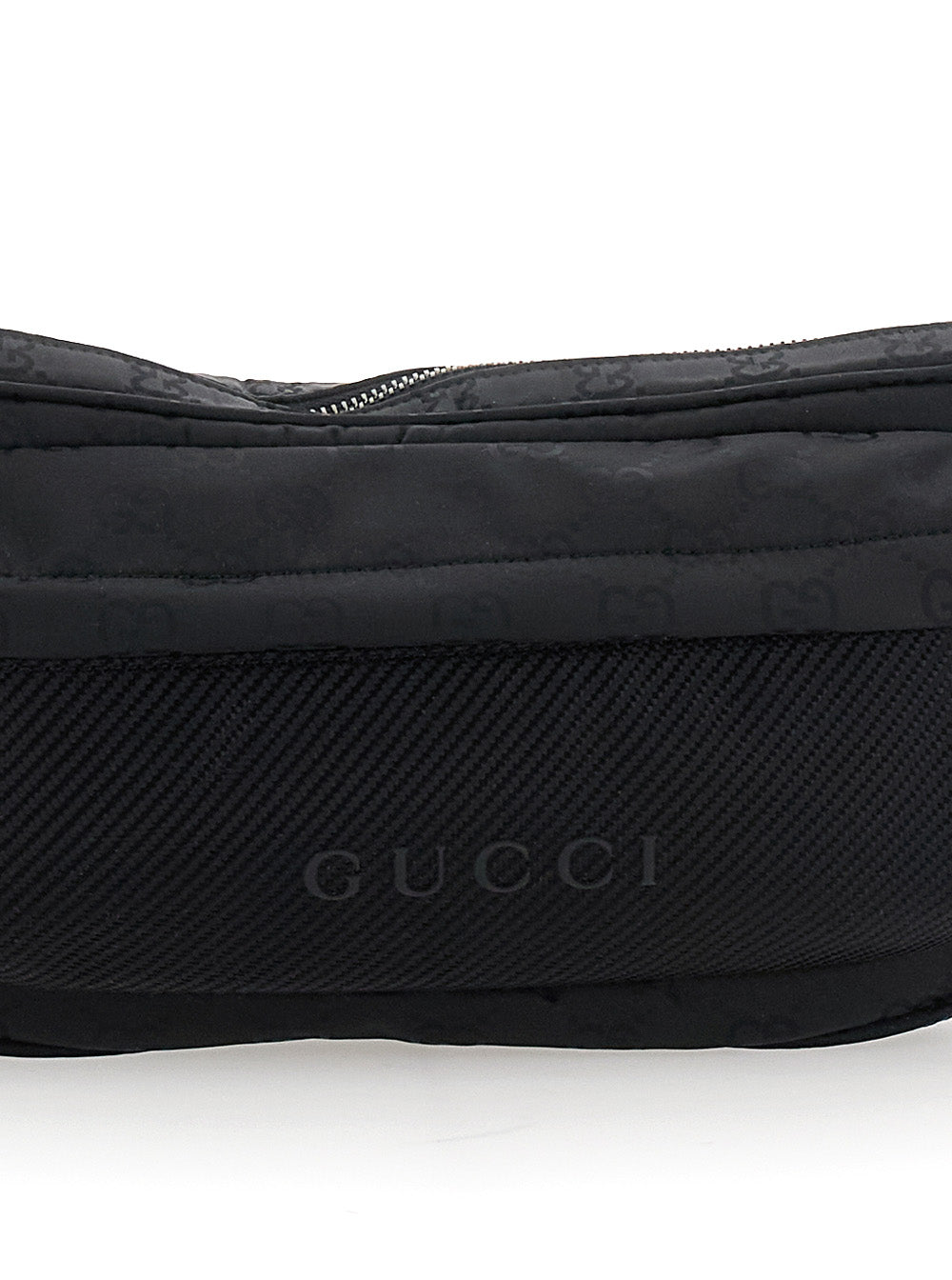Gucci Men Black Pouch With Adjustable Waist Strap And Logo Lettering On The Front In Gg Canvas Man GUCCI