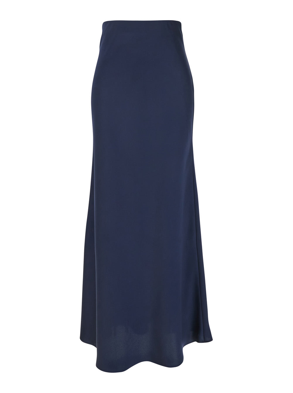 Leplain Women Blue Long Skirt With Ruffle Detail At The Bottom In Satin Woman LEPLAIN