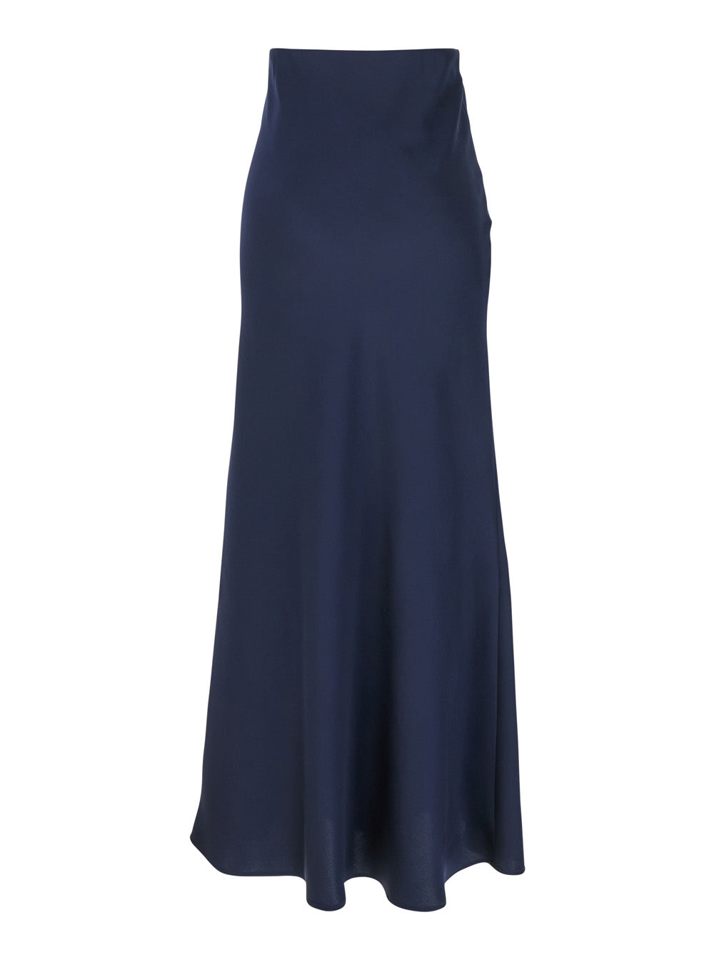 Leplain Women Blue Long Skirt With Ruffle Detail At The Bottom In Satin Woman LEPLAIN
