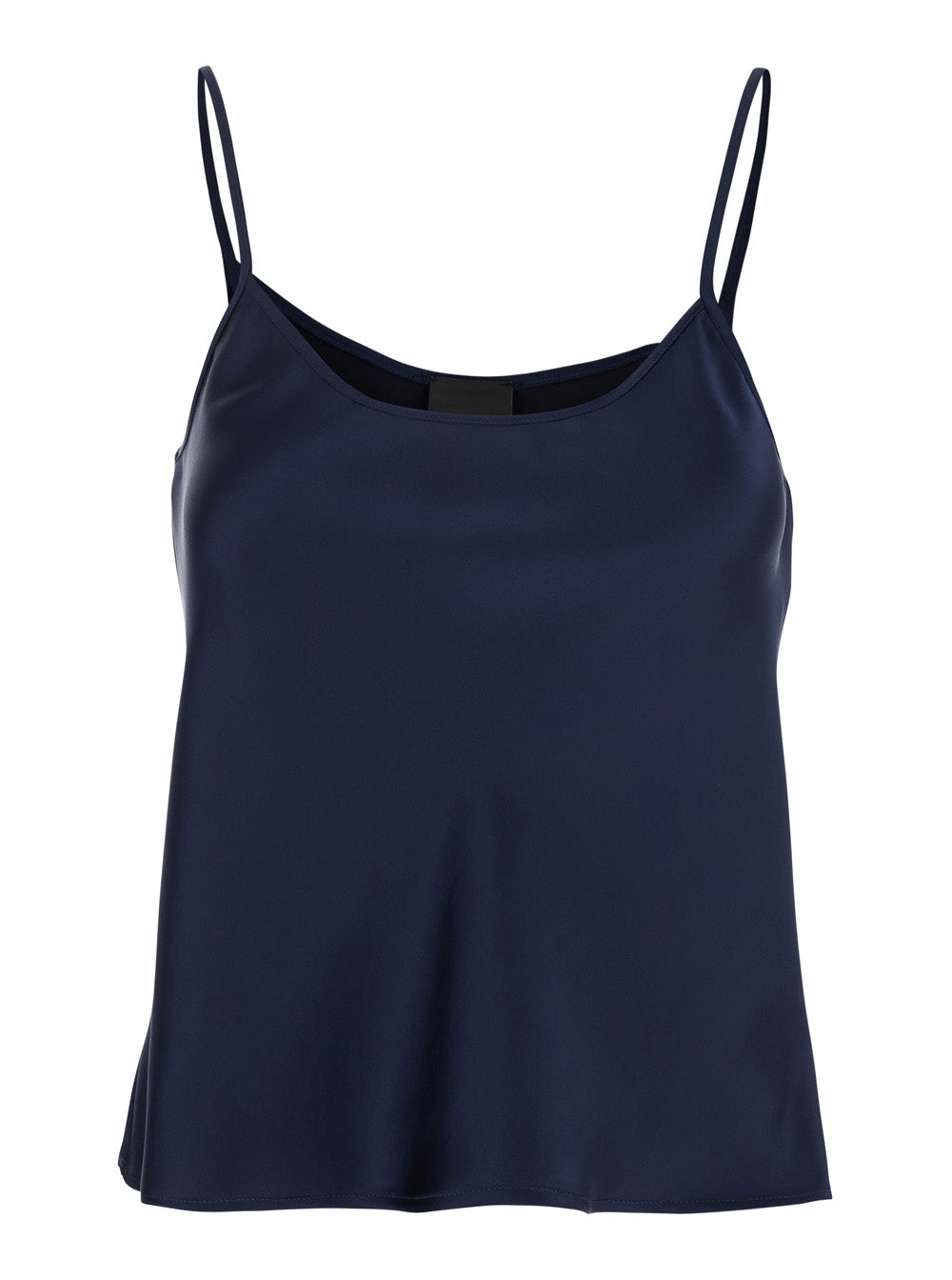Leplain Women Blue Top With Spaghetti Straps In Satin Woman LEPLAIN