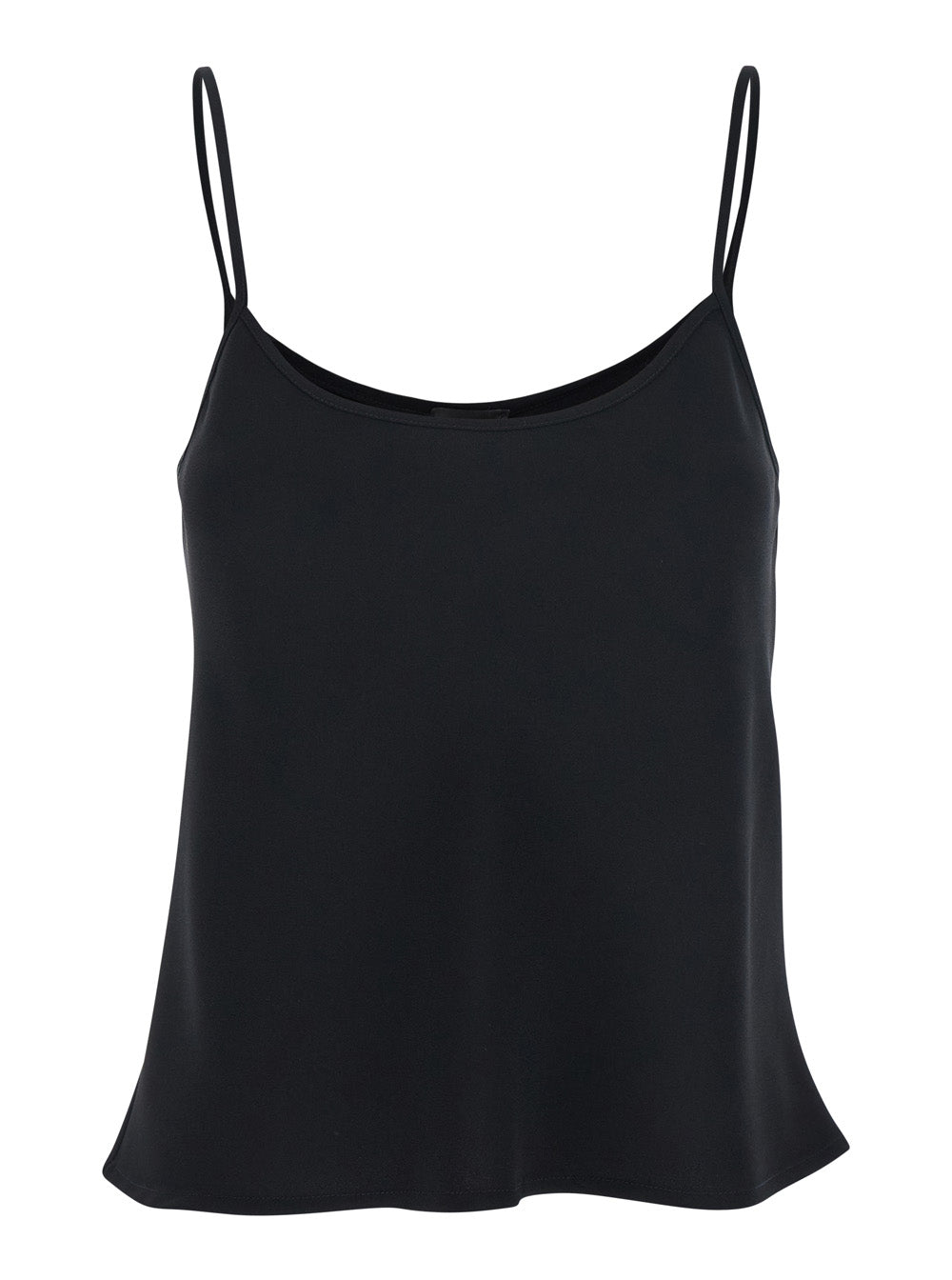 Leplain Women Black Top With Spaghetti Straps In Satin Woman LEPLAIN