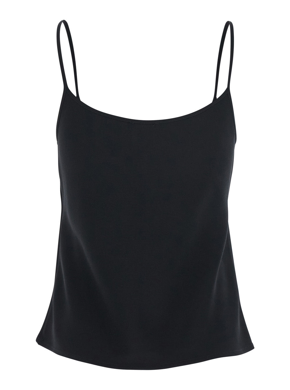 Leplain Women Black Top With Spaghetti Straps In Satin Woman LEPLAIN