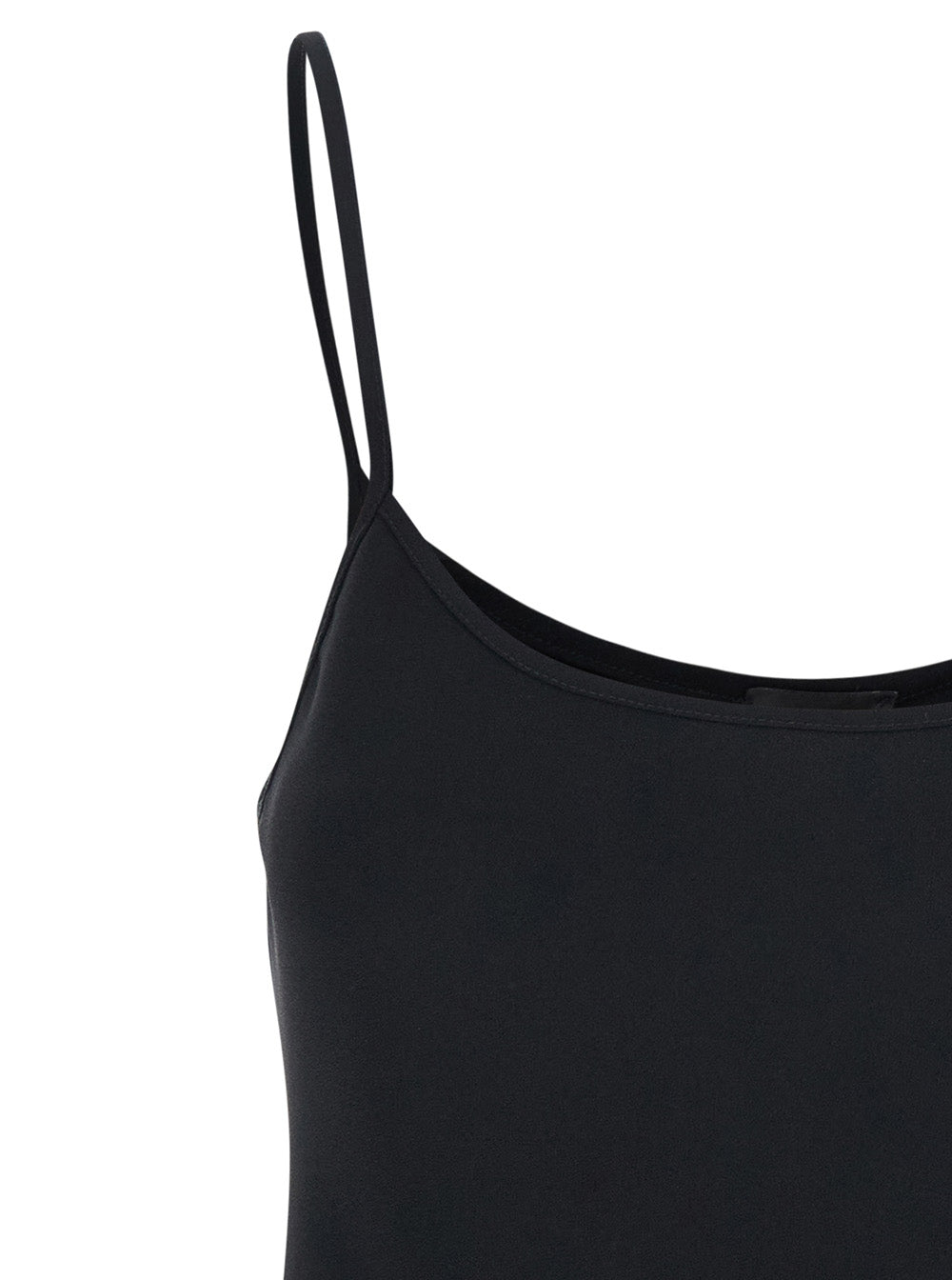 Leplain Women Black Top With Spaghetti Straps In Satin Woman LEPLAIN