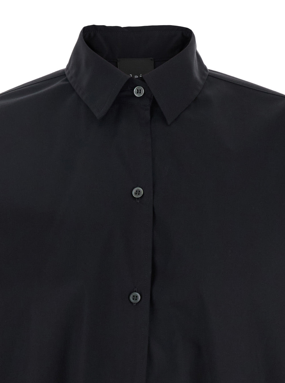 Leplain Women Black Shirt With Classic Collar In Cotton Blend Stretch Woman LEPLAIN