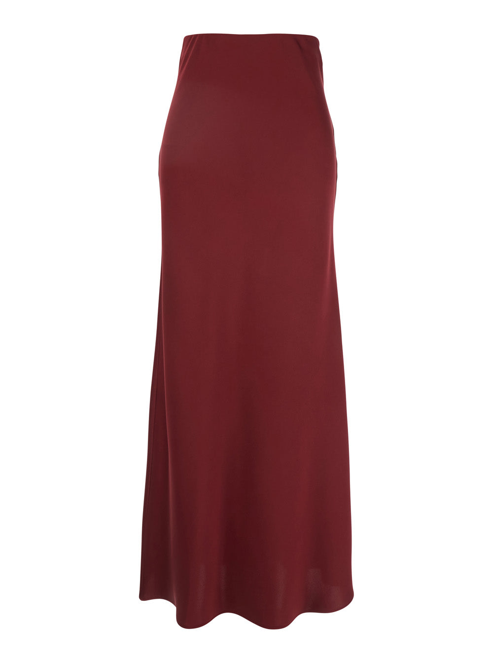 Leplain Women Bordeaux Long Skirt  With Volant Detail At The End In Satin Woman LEPLAIN