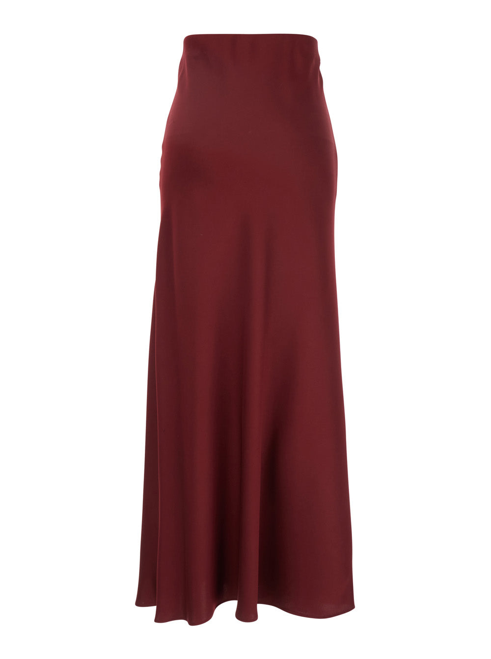 Leplain Women Bordeaux Long Skirt  With Volant Detail At The End In Satin Woman LEPLAIN