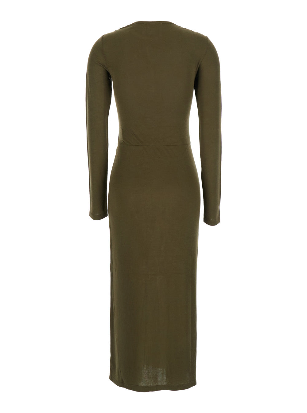Isabel Marant Etoile Women 'Jelina' Green Midi Dress With Round Neck And Ruched Details In Modal Stretch Woman ISABEL MARANT ETOILE