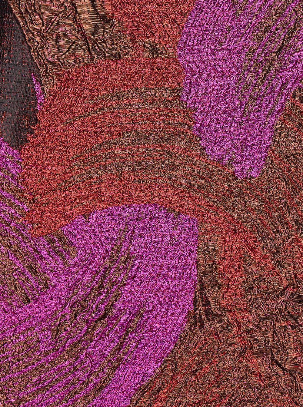 Leplain Women Fuchsia Mini Skirt With All-Over Broccato Motif And Concealed Rear Zip Closure In Tech Fabric Woman LEPLAIN