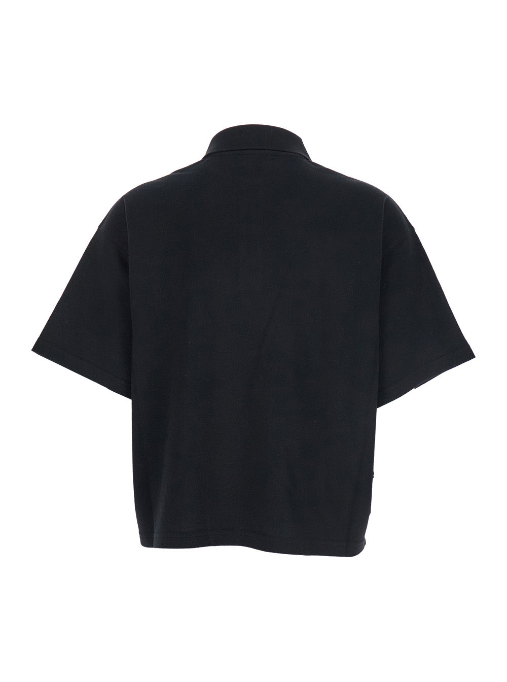 Saint Laurent Women Black Oversize Polo Shirt With Classic Collar And Tonal Logo Embroidery On The Front In Cotton Piquet Woman SAINT LAURENT