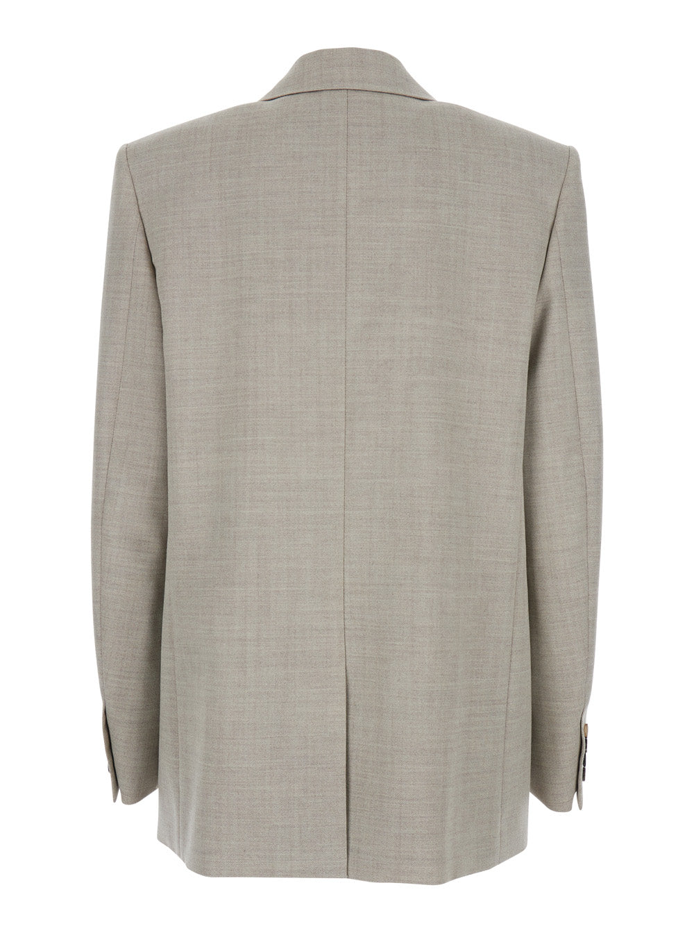 Saint Laurent Women Grey Double-Breasted Jacket With Peak Revers In Wool Woman SAINT LAURENT