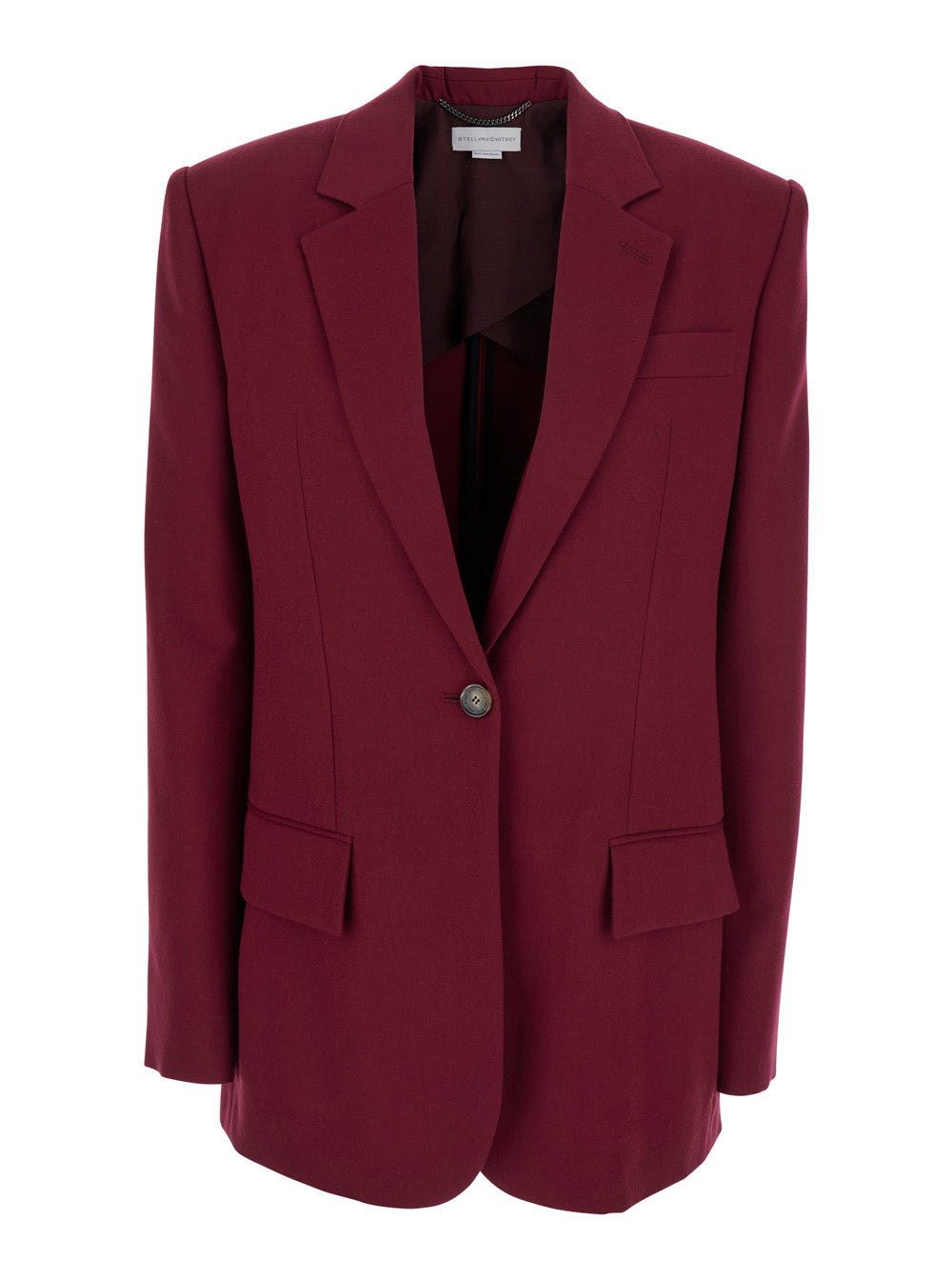 Stella Mccartney Women Bordeaux Single-Breasted Jacket With Notched Revers In Cotton Blend Woman STELLA MCCARTNEY