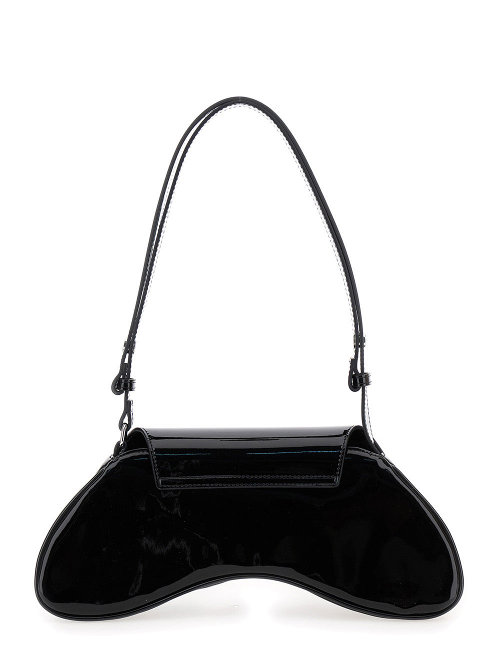 Diesel Women 'Play' Black Shoulder Bag With Logo Plate In Tech Fabric Woman DIESEL