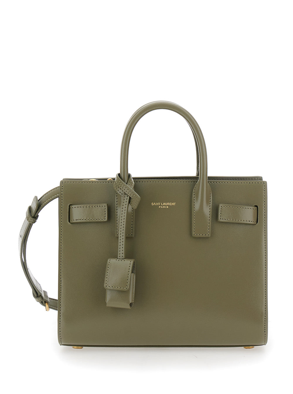 Saint Laurent Women 'Sac Du Jour' Green Nano Handbag With Logo Lettering On The Front In Leather Woman SAINT LAURENT