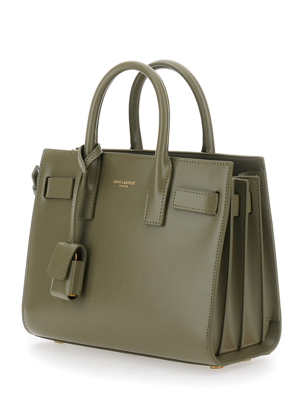 Saint Laurent Women 'Sac Du Jour' Green Nano Handbag With Logo Lettering On The Front In Leather Woman SAINT LAURENT