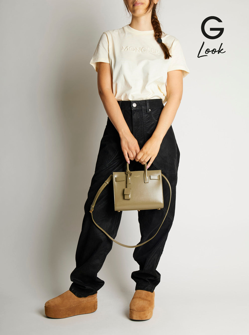 Saint Laurent Women 'Sac Du Jour' Green Nano Handbag With Logo Lettering On The Front In Leather Woman SAINT LAURENT