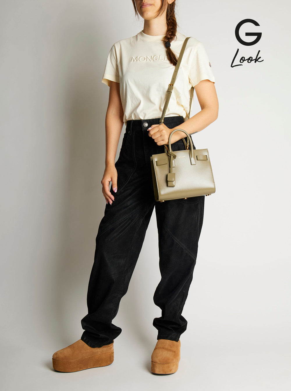 Saint Laurent Women 'Sac Du Jour' Green Nano Handbag With Logo Lettering On The Front In Leather Woman SAINT LAURENT