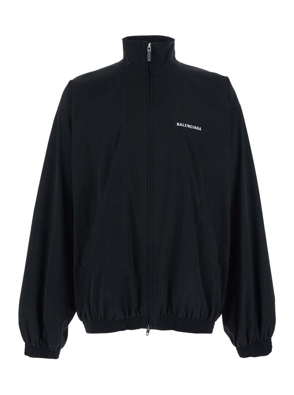 Balenciaga Men Black High Neck Sweatshirt With Logo Lettering On Front And Rear In Tech Fabric Man BALENCIAGA