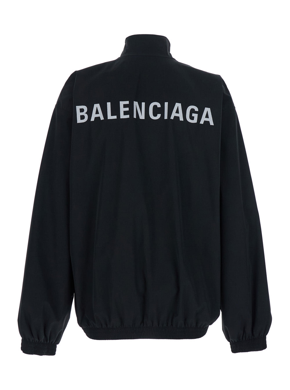 Balenciaga Men Black High Neck Sweatshirt With Logo Lettering On Front And Rear In Tech Fabric Man BALENCIAGA