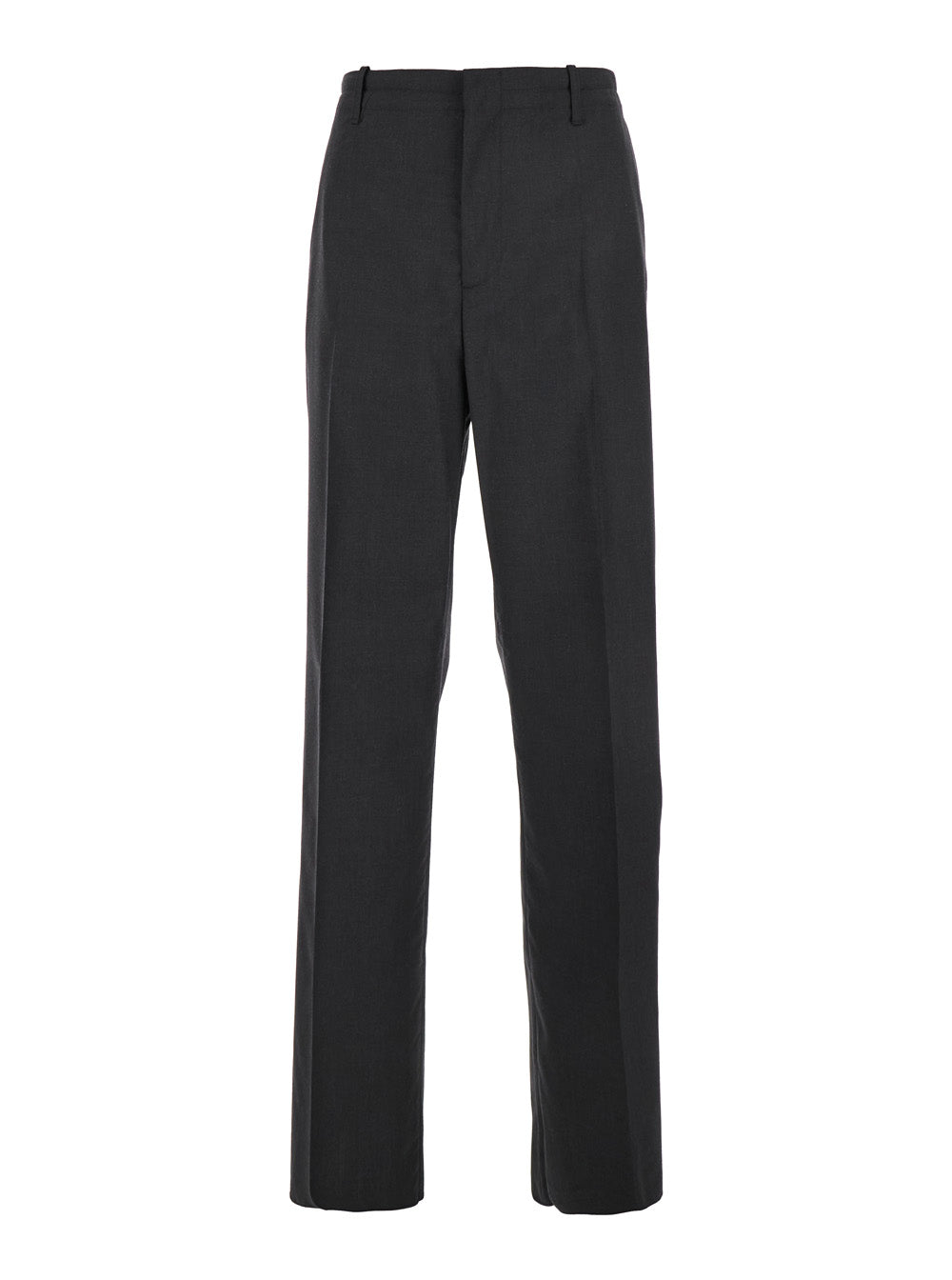 Bottega Veneta Men Grey Pants With Belt Loops And One Rear Welt Pocket In Wool Man BOTTEGA VENETA