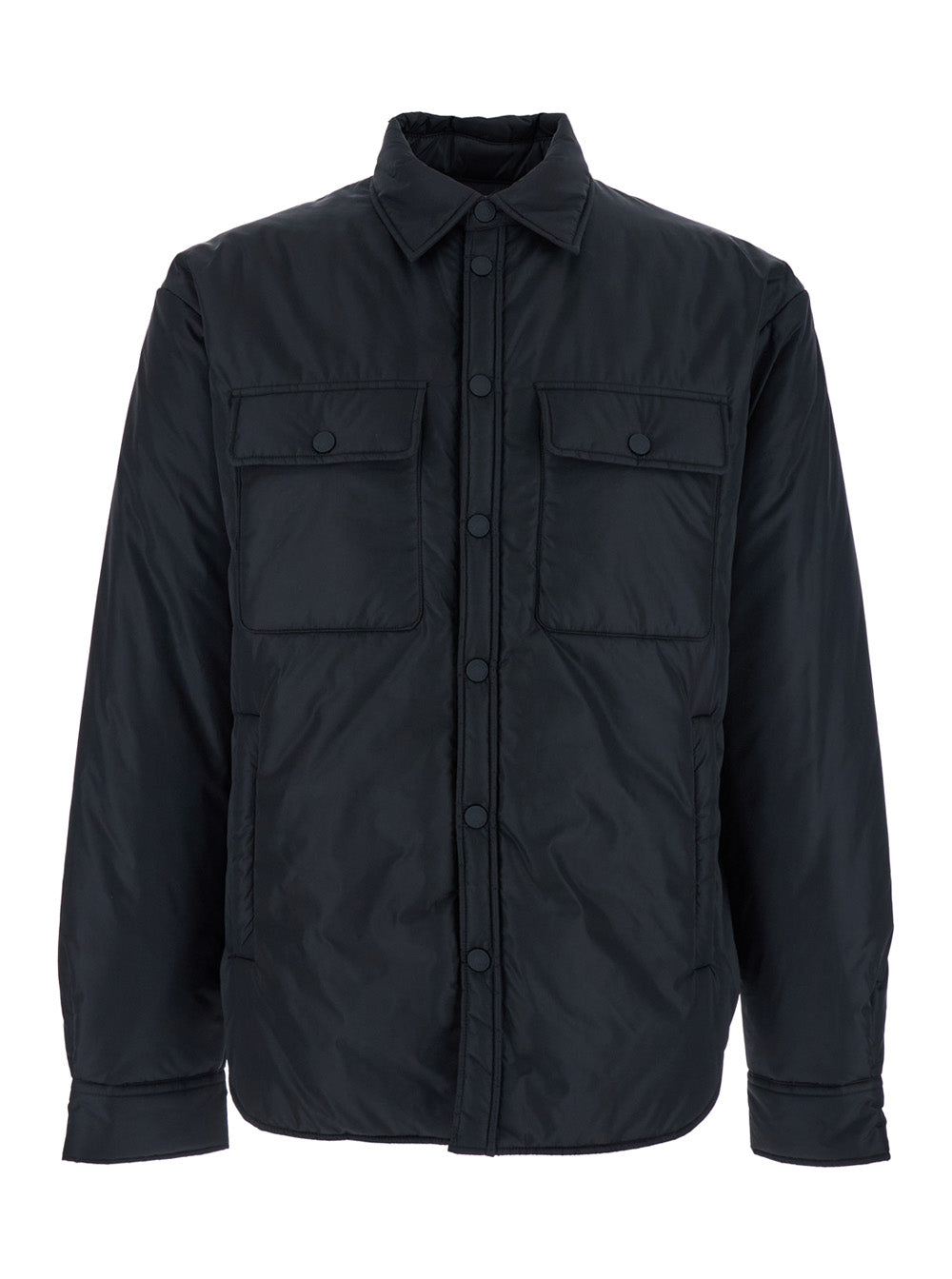 Dsquared2 Men Black Jacket With Classic Collar And Logo Print On The Rear In Tech Fabric Man DSQUARED2