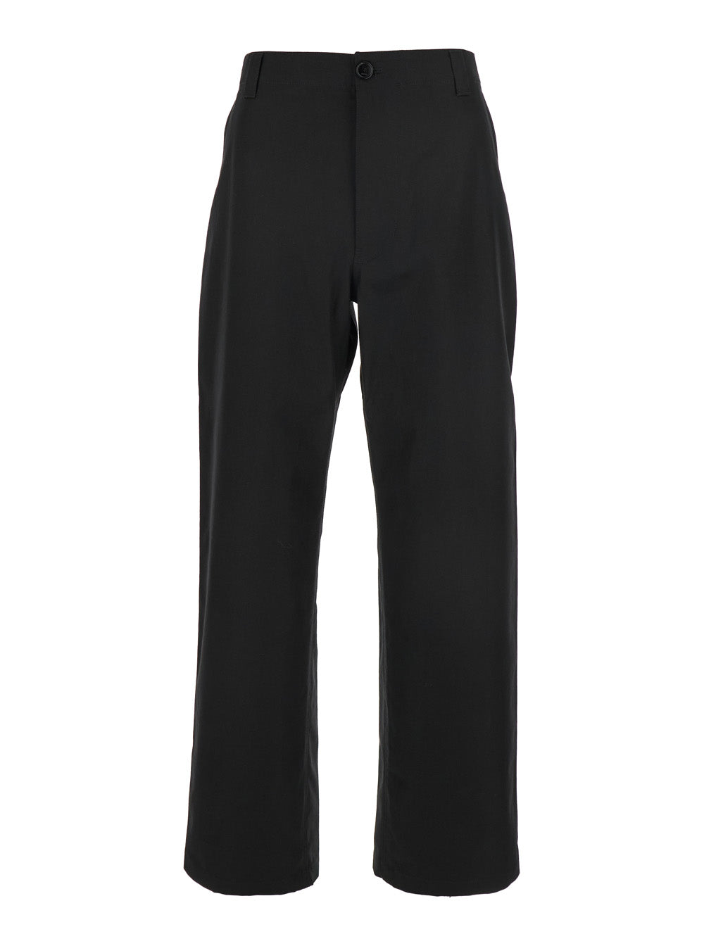 Gucci Men Black Pants With Belt Loops And Web Detail On The Rear In Cotton Man GUCCI