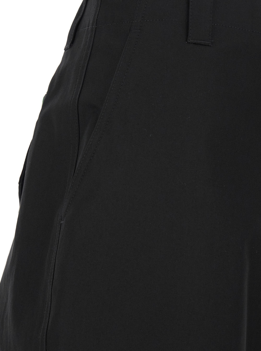 Gucci Men Black Pants With Belt Loops And Web Detail On The Rear In Cotton Man GUCCI