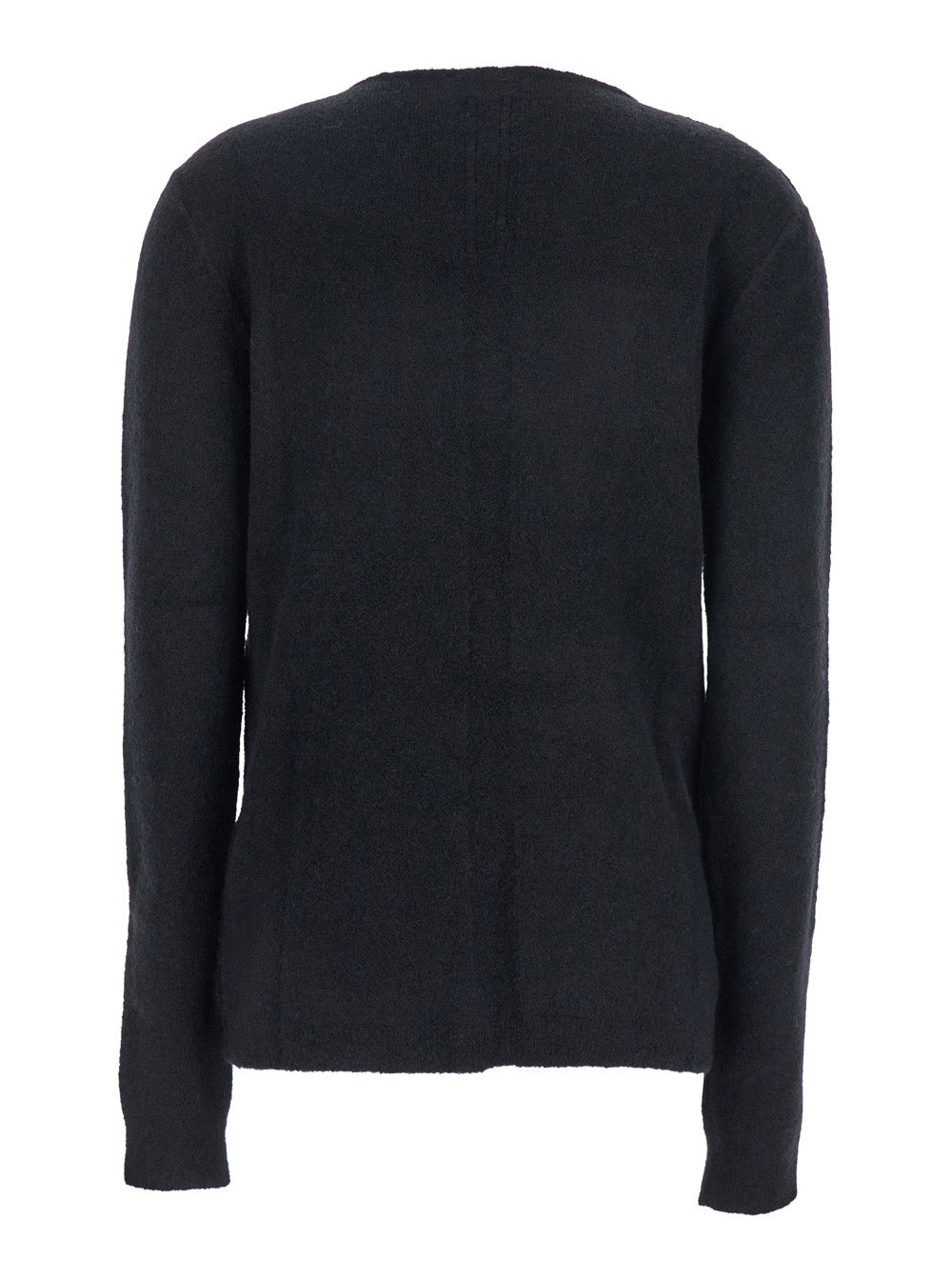 Rick Owens Women Black Sweater With Distressed Effect And Cut-Out Details On The Front In Alpaca Blend Woman RICK OWENS