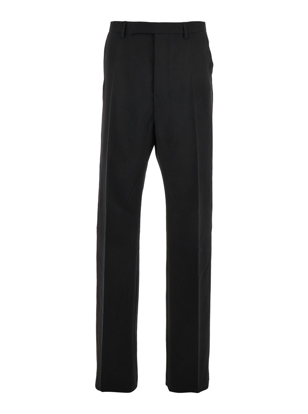 Rick Owens Men 'Geth' Black Tailored Trousers With Belt Loops In Wool Man RICK OWENS