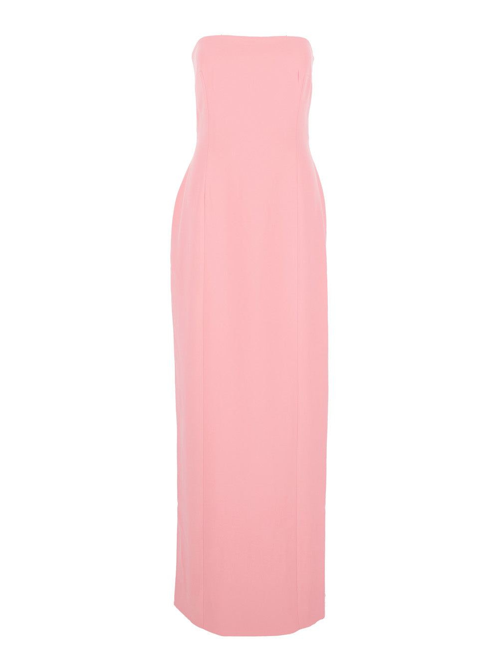 Solace London Women 'Anderson' Pink Long Dress With Bare Shoulder And Back Slit In Twill Woman SOLACE LONDON