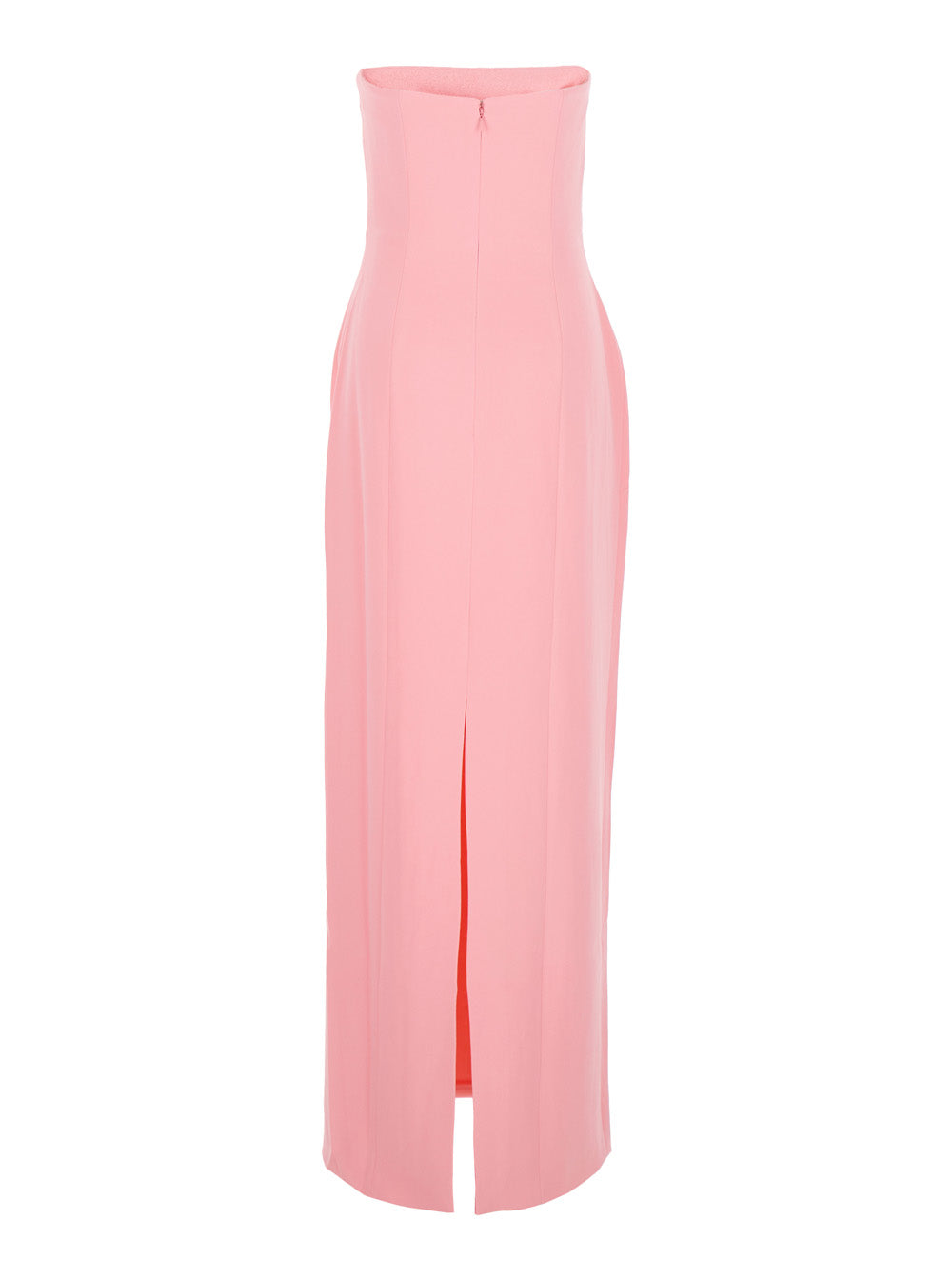 Solace London Women 'Anderson' Pink Long Dress With Bare Shoulder And Back Slit In Twill Woman SOLACE LONDON