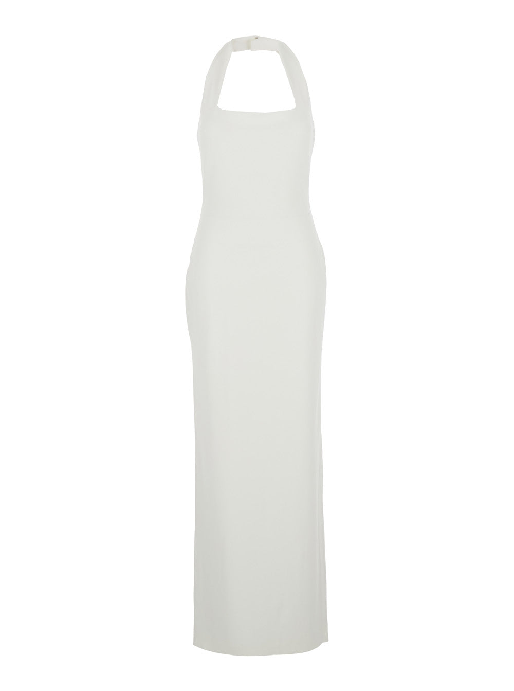 Solace London Women 'Ilona' White Long Dress With Square Neckline In Twill Woman SOLACE LONDON