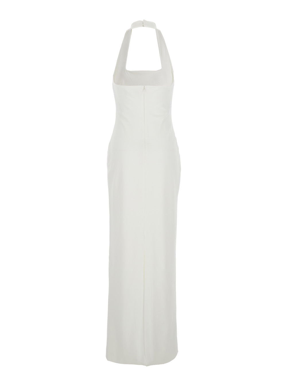 Solace London Women 'Ilona' White Long Dress With Square Neckline In Twill Woman SOLACE LONDON