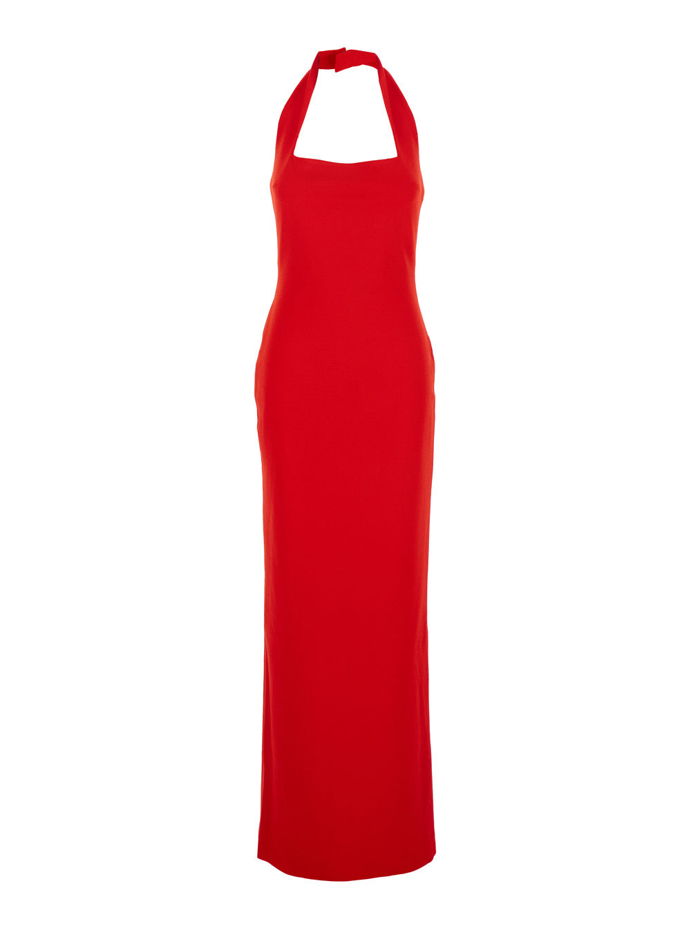 Solace London Women 'Ilona' Red Long Dress With Square Neckline In Twill Woman SOLACE LONDON