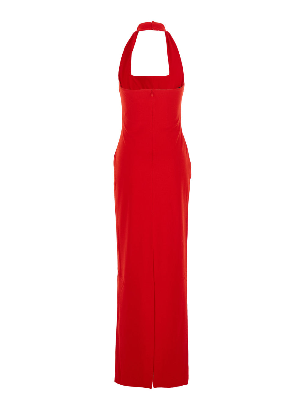 Solace London Women 'Ilona' Red Long Dress With Square Neckline In Twill Woman SOLACE LONDON