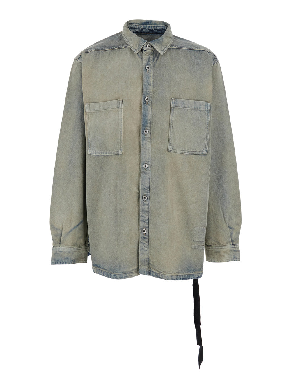 Drkshdw Men Light Blue Jacket With Classic Collar And Drawstring Detail On The Waist In Denim Man DRKSHDW