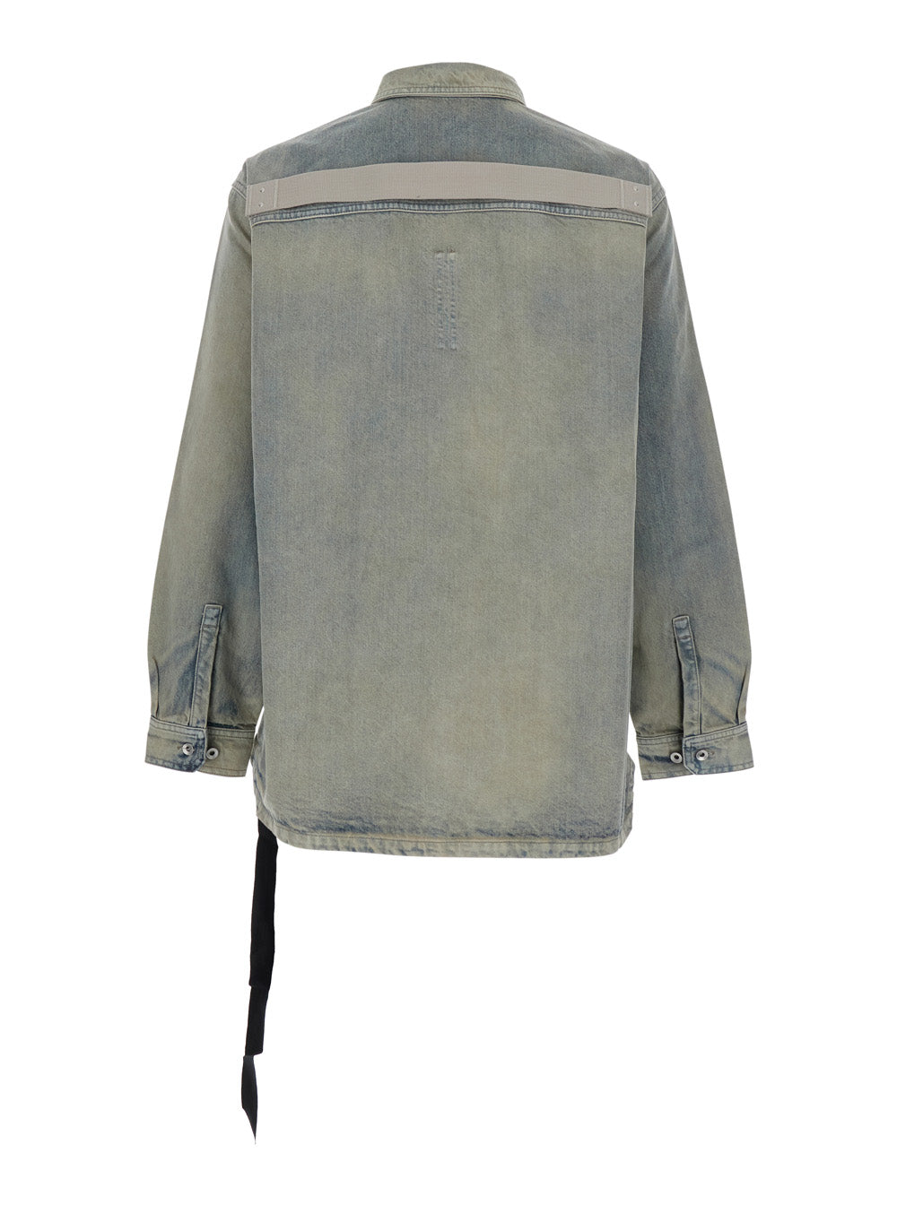 Drkshdw Men Light Blue Jacket With Classic Collar And Drawstring Detail On The Waist In Denim Man DRKSHDW