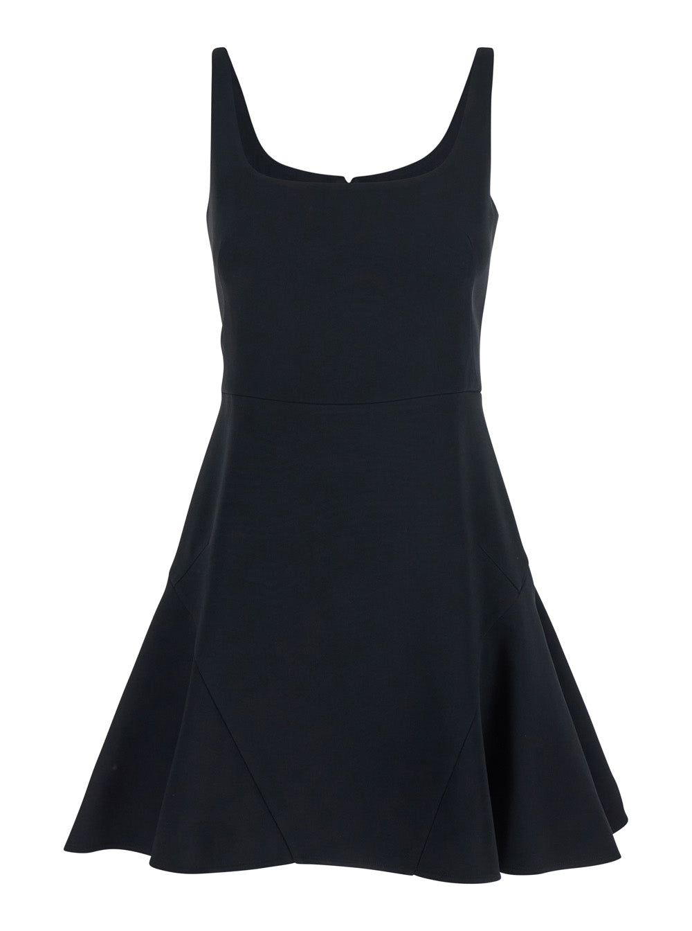 Givenchy Women Black Mini Dress With Flared Skirt And Square Neckline In Viscose Blend Stretch Woman GIVENCHY