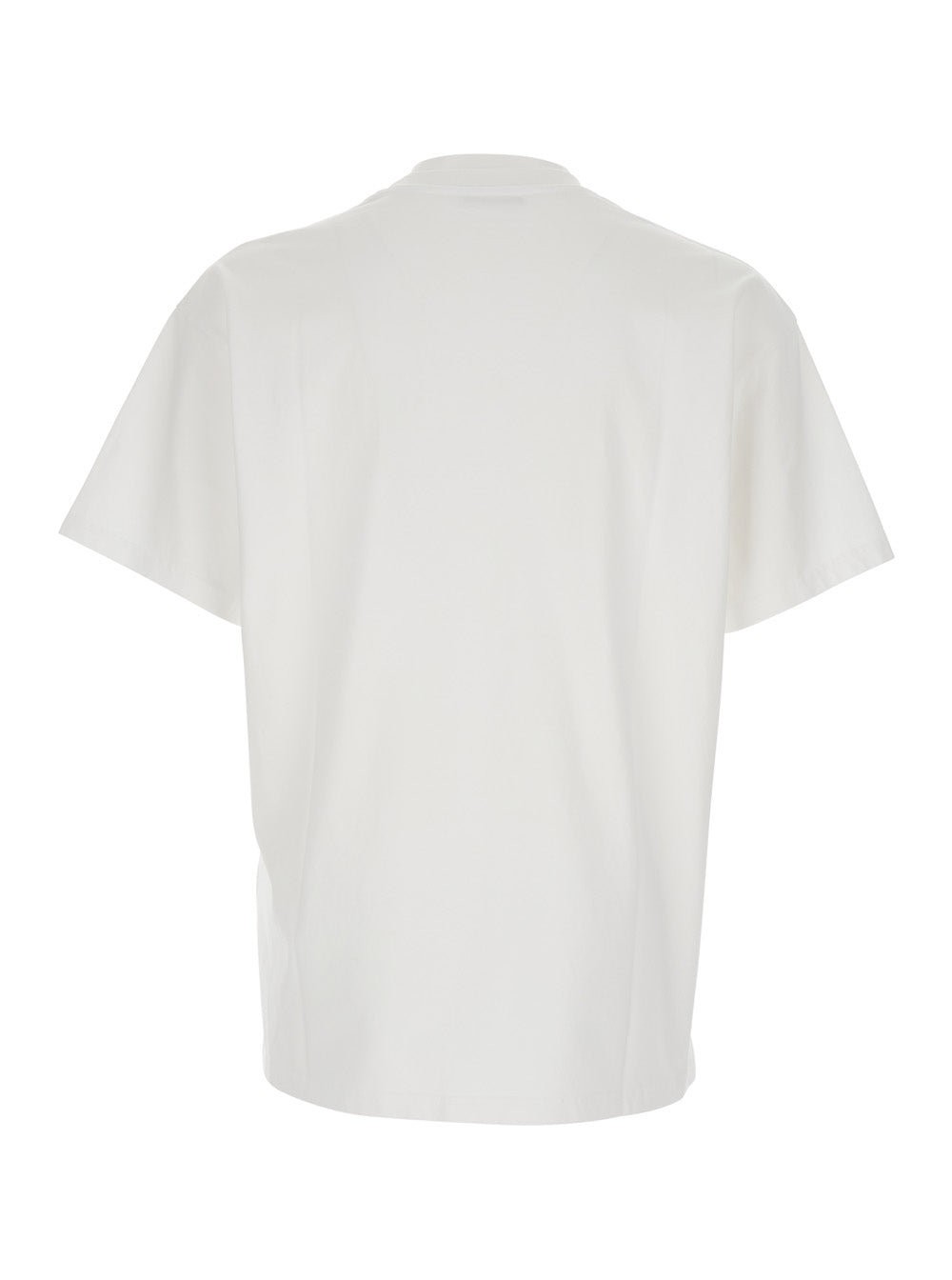 Givenchy Men White T-Shirt With Diagonal Embroidered Logo In Cotton Man GIVENCHY