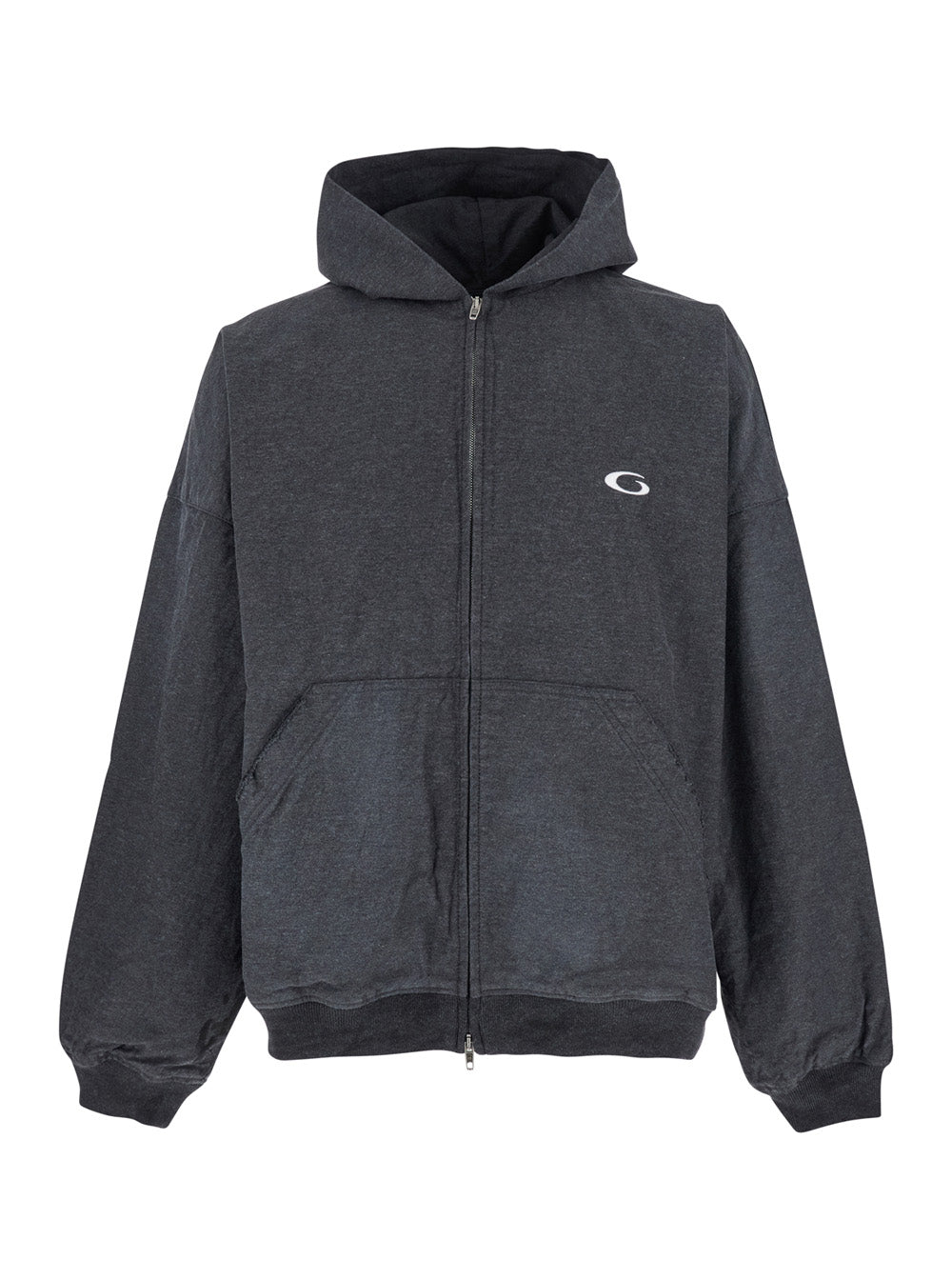 Balenciaga Men Grey Sweatshirt With Fixed Hood And Logo Detail On The Front In Cotton Man BALENCIAGA