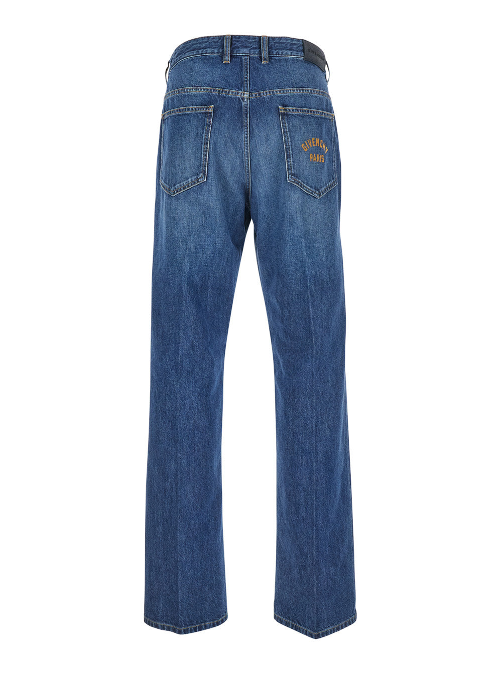 Givenchy Men Blue Five-Pocket Jeans With Logo Patch On The Back In Denim Man GIVENCHY