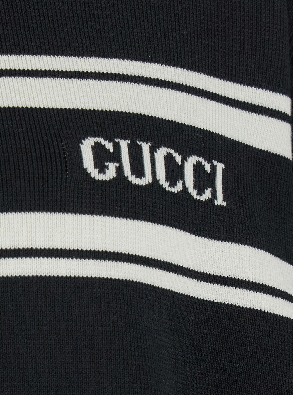 Gucci Men Black Sweater With Logo Lettering On The Front In Wool Man GUCCI